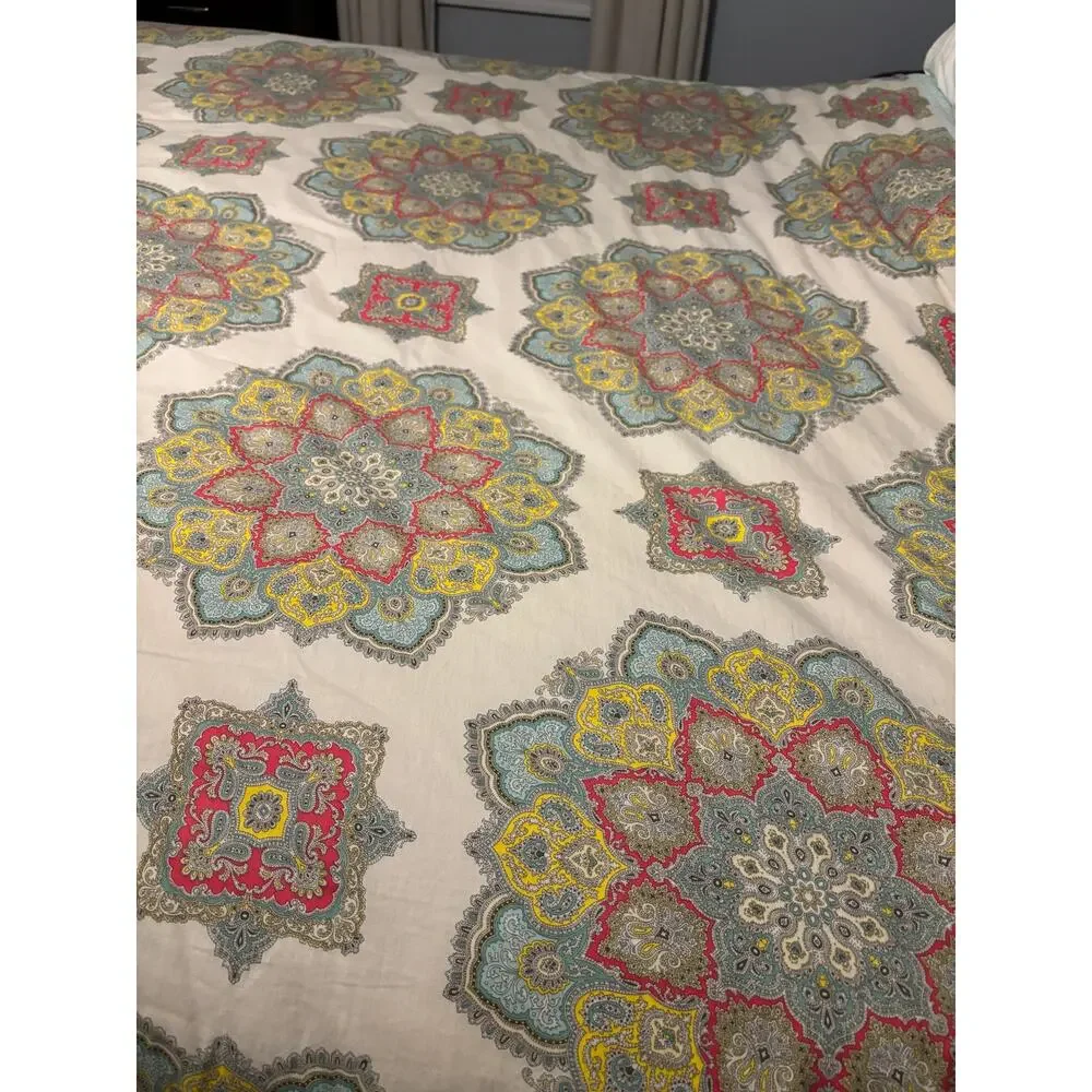 Echo Design Indira Red Cotton Coverlet Duvet Queen
